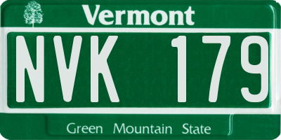VT license plate NVK179