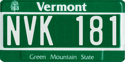 VT license plate NVK181