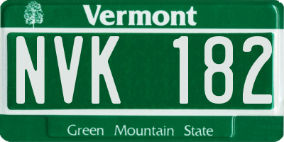 VT license plate NVK182