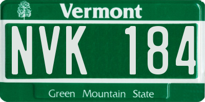 VT license plate NVK184