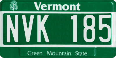 VT license plate NVK185