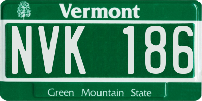 VT license plate NVK186
