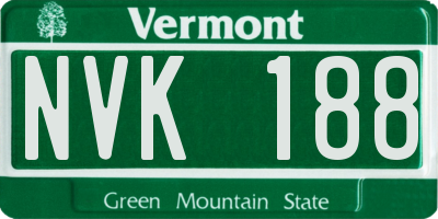 VT license plate NVK188