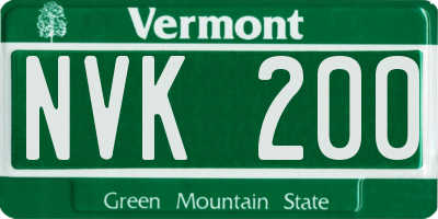 VT license plate NVK200
