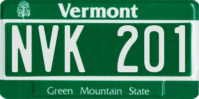 VT license plate NVK201
