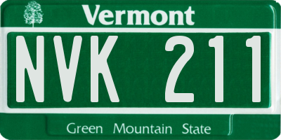 VT license plate NVK211