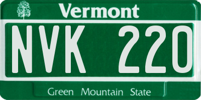 VT license plate NVK220