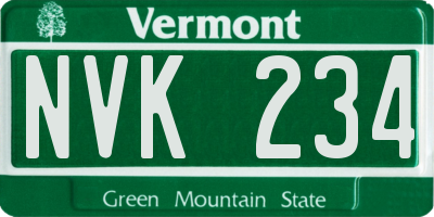VT license plate NVK234