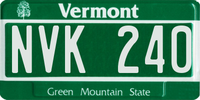 VT license plate NVK240