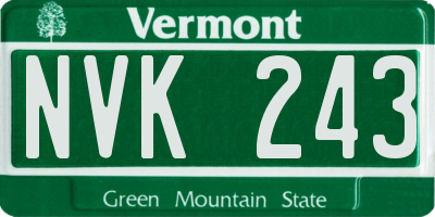 VT license plate NVK243