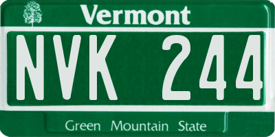 VT license plate NVK244