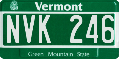 VT license plate NVK246