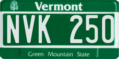 VT license plate NVK250