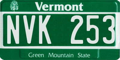 VT license plate NVK253