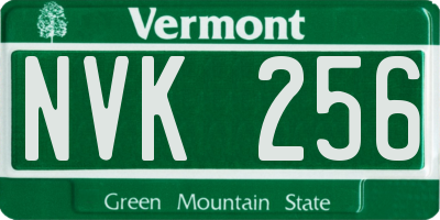 VT license plate NVK256