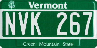 VT license plate NVK267