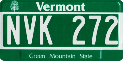 VT license plate NVK272