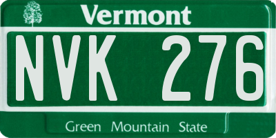 VT license plate NVK276