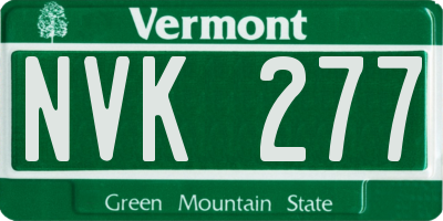 VT license plate NVK277