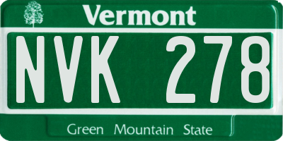 VT license plate NVK278