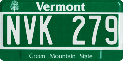 VT license plate NVK279