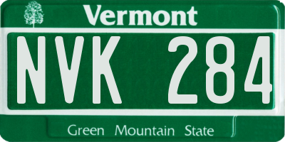 VT license plate NVK284