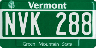 VT license plate NVK288