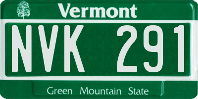 VT license plate NVK291