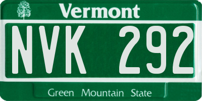 VT license plate NVK292