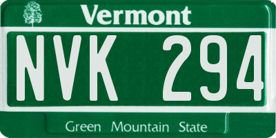 VT license plate NVK294