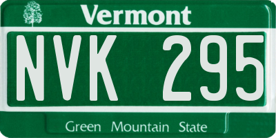VT license plate NVK295