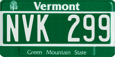 VT license plate NVK299