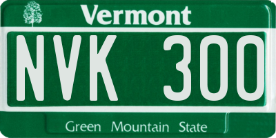 VT license plate NVK300