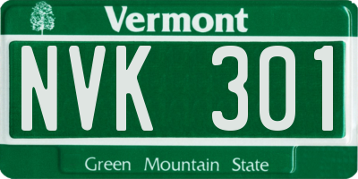 VT license plate NVK301