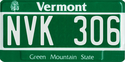 VT license plate NVK306