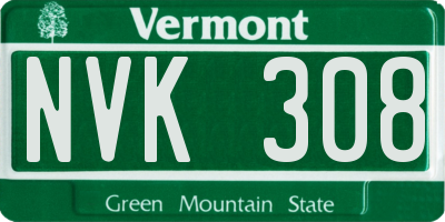 VT license plate NVK308