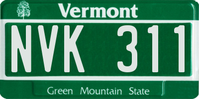 VT license plate NVK311