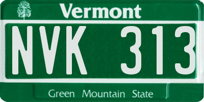 VT license plate NVK313