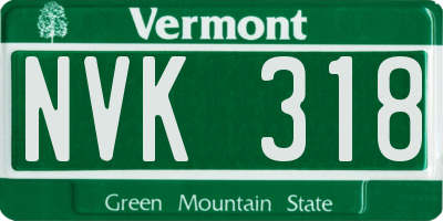 VT license plate NVK318