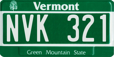 VT license plate NVK321
