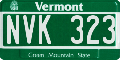 VT license plate NVK323
