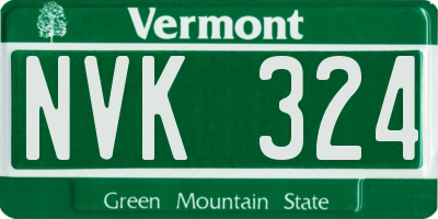 VT license plate NVK324