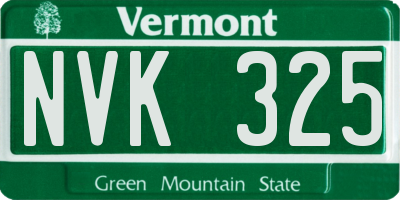 VT license plate NVK325