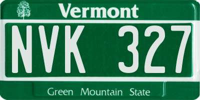 VT license plate NVK327
