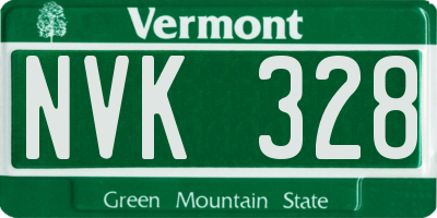 VT license plate NVK328