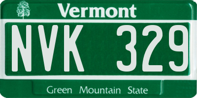 VT license plate NVK329