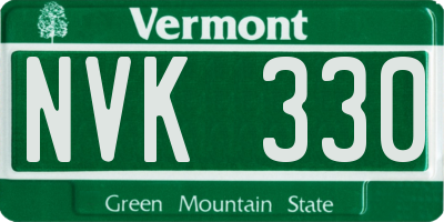 VT license plate NVK330