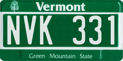 VT license plate NVK331