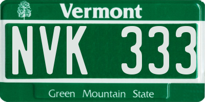 VT license plate NVK333