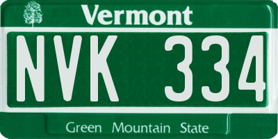 VT license plate NVK334